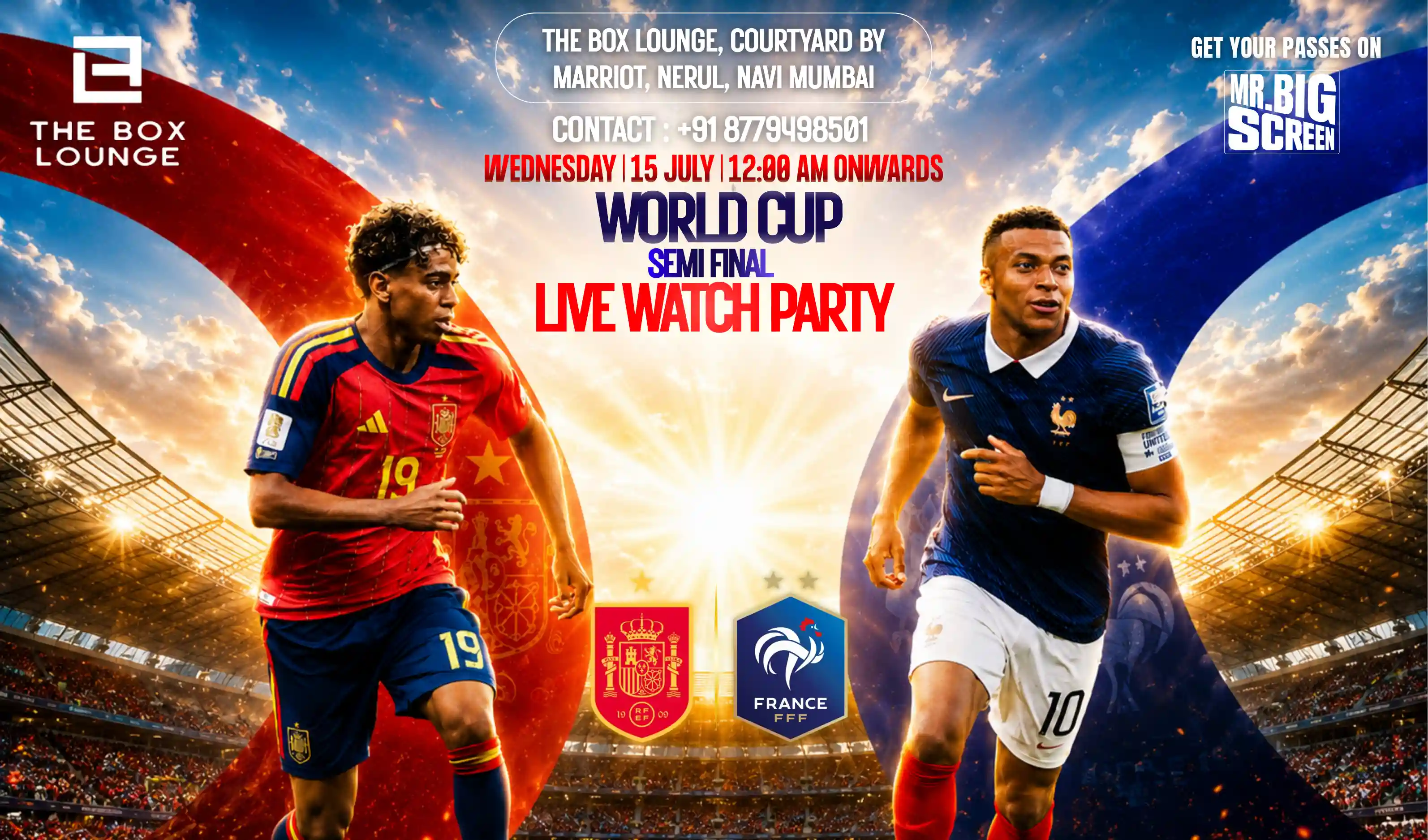FIFA World Cup 2026-Live Watch Party-France Vs Spain, The Box Lounge, Navi Mumbai 